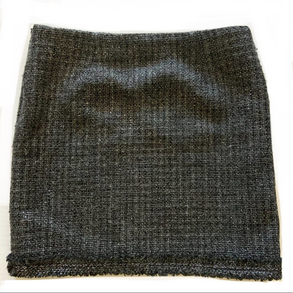 Zara Tweed Mini Skirt Dark Gray Black Size Medium - Picture 2 of 7